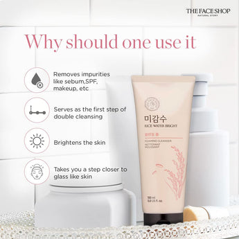 THE FACE SHOP Rice Water Bright Cleansing Foam - 2 sizes
