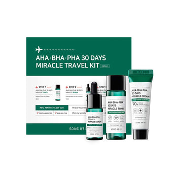 SOME BY MI AHA, BHA, PHA 30 Days Miracle Travel Kit. (30ml + 10ml +20g)
